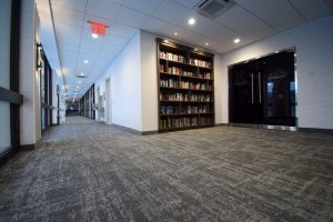 Commercial restoration project in progress during summer months