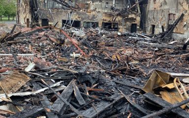 Severe fire damage at a church highlighting the urgent need for fire damage restoration.